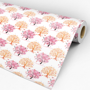 Papel pintado floral arboles amarillos y morados 60cm por 300cm