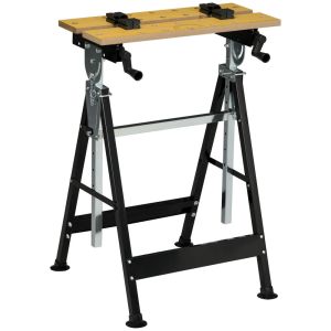 Banco de trabajo 65x57x114cm metal, mdf bicolor Homcom
