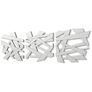 Dekoarte - espejos decorativos modernos de pared tríptico  plata|3 piezas
