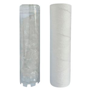Aquawater - kit de 1 filtrante bobinado 20 micras y 1 anticalcáreo - 1 año
