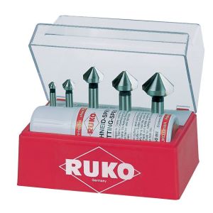 Ruko-102142a-juego de 5 avellanadores cónicos din 335 forma c hss 90° para