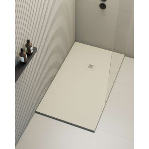 Plato de ducha poalgi - 80x150 cm - perla - extraplano, antideslizante