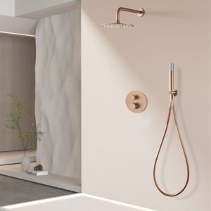 Imex - columna ducha empotrada termostática oro rosa serie line