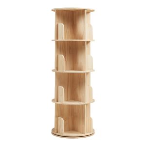 Estantería giratoria chasek 4 niveles pino 125x44 cm natural [en.casa]