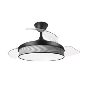Ventilador dc moda 72w negro/surco gris 3 aspas