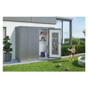 ARMARIO JARDIN 90 METALICO BIOHORT COLOR GRIS CUARZO METALIZAD0