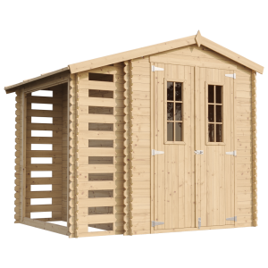 Timbela m386c+m386g caseta de jardín con caseta de leña con suelo-4,47 m²