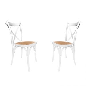 Pack 2 sillas de comedor 52x48 cm provenza rattan - blanco