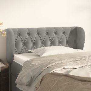Cabecero de terciopelo gris claro 93x23x78/88 cm eso2541