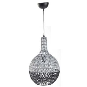 Lámpara de techo de metal y rattan 33x33x53.5/120