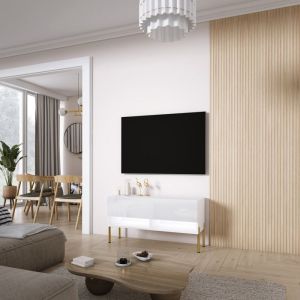 Mueble tv recto - blanco mate - 100x32x52 cm