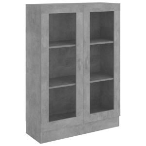 vidaXL vitrina de madera contrachapada gris hormigón 82,5x30,5x115 cm