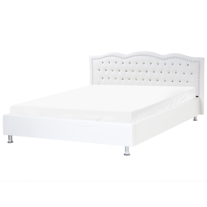 Cama piel sintética metz 180 x 200 cm blanco