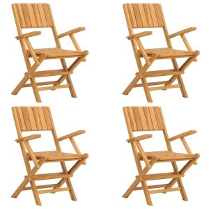 vidaXL sillas de jardín plegables 4 uds madera maciza teca 55x61x90 cm