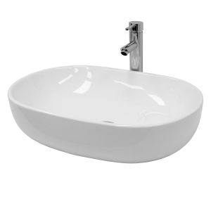 Lavabo de baño lavadero ø 600 x 420 mm blanco ecd germany