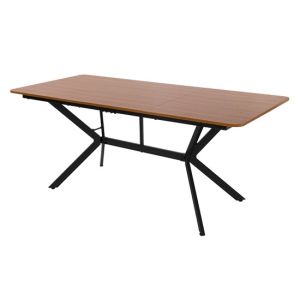 Mesa de comedor marrón oscuro 180x80 cm rectangular para cocina salón
