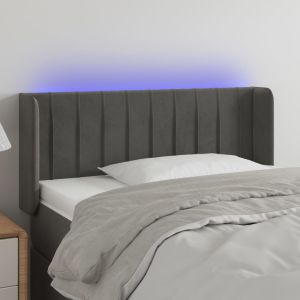 Cabecero con LED de terciopelo gris oscuro 103x16x78/88 cm eso4993