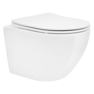 Wc cerámico suspendido 49cm sin borde con nanorecubrimiento