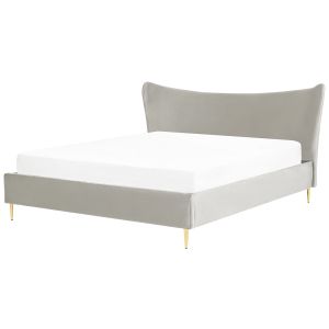 Cama terciopelo chaleix 180 x 200 cm gris claro