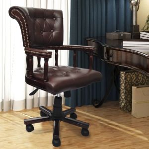 Silla de oficina giratoria marrón oif914081