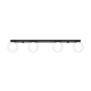 Lámpara de techo yoli 4 negro acero/vidrio 88x14.5x12cm