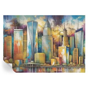 Papel pintado autoadhesivo panorama de la ciudad 208x146 tulup