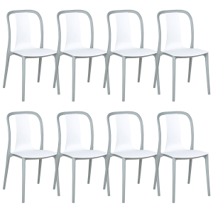 Conjunto de 8 sillas de jardín spezia blanco