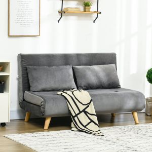 Sillón cama plegable gris 1 plaza reclinable estructura acero