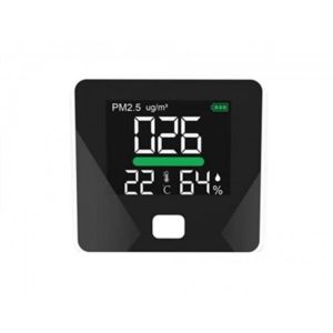 Reloj analógico de pared con indicador de temperatura y humedad negro