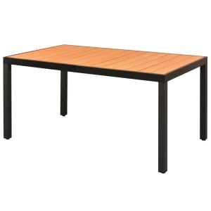 vidaXL mesa de jardín de aluminio y wpc marrón 150x90x74 cm