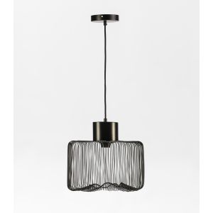 Lámpara techo jaula metal negro