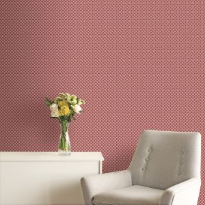 Papel pintado texturizado tnt medallon burdeos