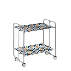Carrito auxiliar con ruedas bauhaus armazón metálico gris, 2 bandejas