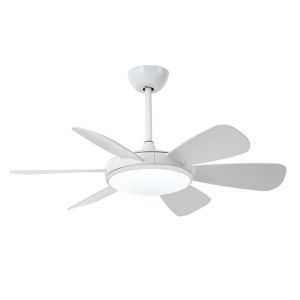 Ventilador de techo con luz LED silencioso clip blanco con mando ø106