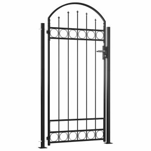 vidaXL puerta de valla assen con arco superior y 2 postes, 105 x 170 cm,