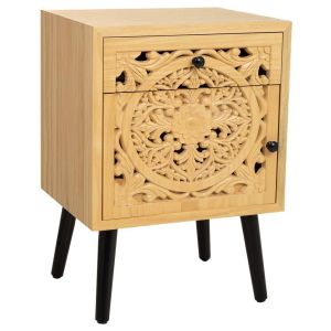 Mesita de madera marrón 45x35x60h cm