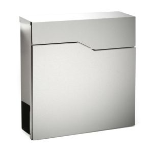 Buzón de acero inoxidable de diseño con compartimento para