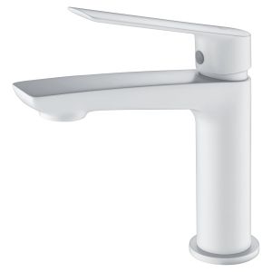 Imex - grifo monomando lavabo caño bajo blanco serie luxor