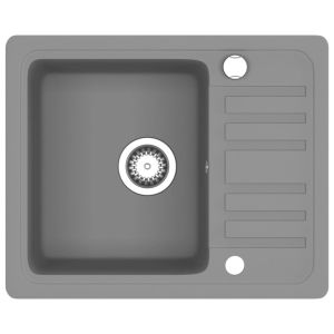 vidaXL fregadero de cocina de granito con un seno gris