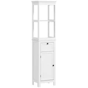 Columna para baño 40x30x165 cm mdf color blanco Homcom, hogar - baño