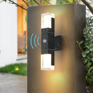 Aplique de pared exterior doble con sensor impermeable 14 w 3000 k