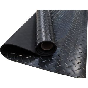 Suelo PVC| 100% caucho| estrias negro| 1mm| 100x400cm