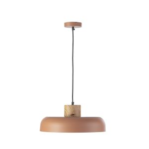 Lámpara techo aluminio rosa embellecedor madera