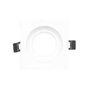 Marco orientable  cuadrado para bombilla gu10   corte de ø75 blanco