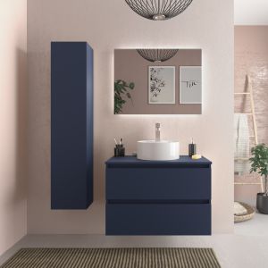 Mueble baño bequia 80cm + encimera + lavabo | azul |80x45x56