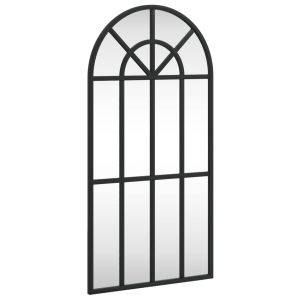 vidaXL espejo de pared arco de hierro negro 30x60 cm