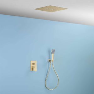 Conjunto de ducha encastrado sky bath oro cepillado inox s304 serie trinity