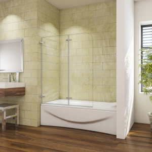Aica mampara de bañera abatible giratoria bisagra,5mm,cromado,120x140cm