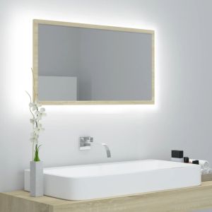 Espejo de baño acrílico color roble sonoma 80x8,5x37 cm