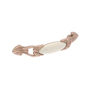 Tirador muebles en zamac y porcel 86 dist entre ejes 96mm oro rosa lote 6